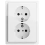Gira Schuko Steckdose 2-fach Reinweiß Glänzend 0783112