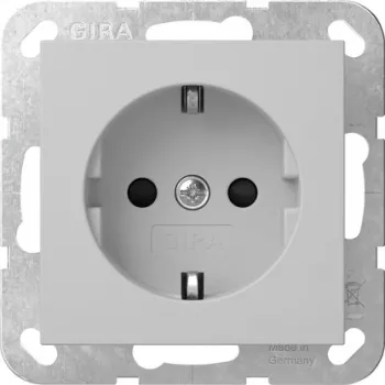 Gira System 55 SCHUKO Steckdose mit Klappdeckel, Grau 4183015