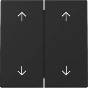 Gira System 55 Doppelwippe Schalterabdeckung mit Pfeilen, Mattschwarz 3297005