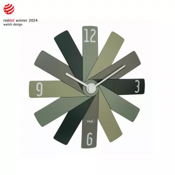 TFA Dostmann 60.3020.04 Quarz-Wanduhr 400 mm Olivgrün schleichender Sekundenzeiger