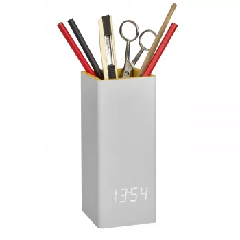 TFA Dostmann 60.2041.15 Quarz-Tischuhr Grau Gelb