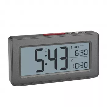 TFA Dostmann 60.2563.10 Funkwecker, Dual-Alarm, Anthrazit
