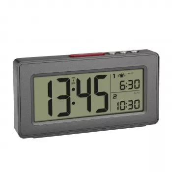 TFA Dostmann 60.2563.10 Funkwecker, Dual-Alarm, Anthrazit