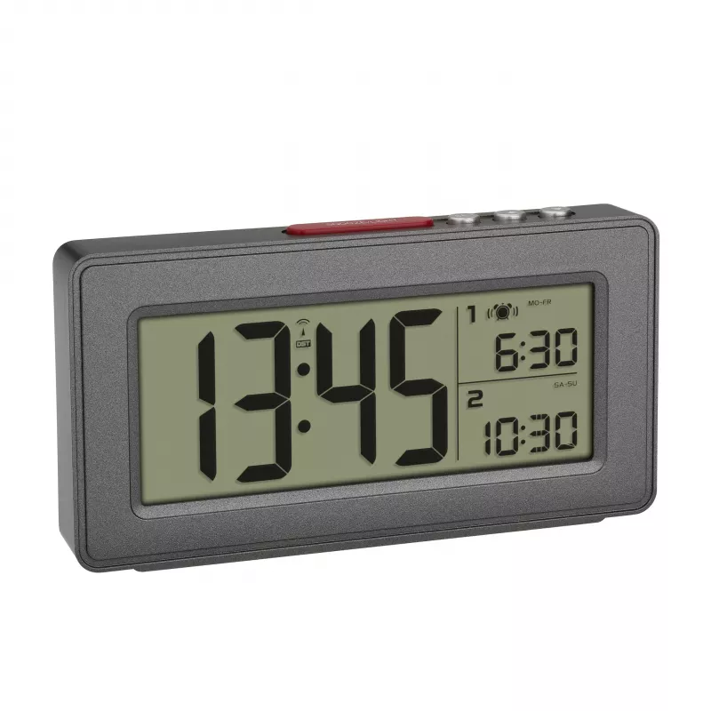 TFA Dostmann 60.2563.10 Funkwecker, Dual-Alarm, Anthrazit