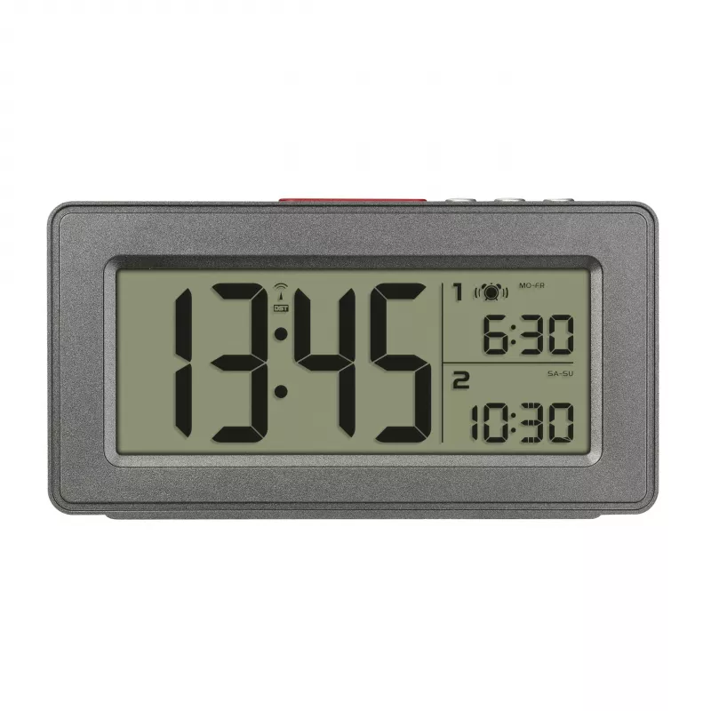 TFA Dostmann 60.2563.10 Funkwecker, Dual-Alarm, Anthrazit