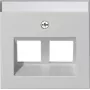 Gira System 55 Abdeckplatte für 2 Modular Jacks, 30° gewinkelter Auslass, Grau 2640015