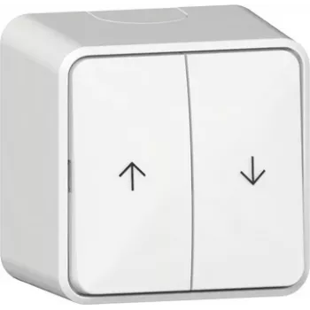 GIRA Aufputz-Wippschalter für Jalousiesteuerung, Reinweiß, Auf/Ab-Pfeile, 250 V, 10 A 315813