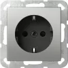 Gira System 55 SCHUKO Steckdose mit Shutter, Edelstahl-Optik 4183600