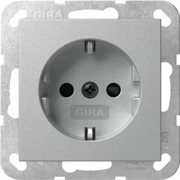 Gira SCHUKO Steckdose mit LED-Orientierungslicht und Shutter, Reinweiß 475526