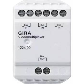 Gira 122400 Video-Multiplexer für Türkommunikation, 2-Draht-Bus, 4 Kameraeingänge, DIN-Schiene, 6 TE