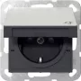Gira SCHUKO Steckdose mit Klappdeckel und Shutter, Edelstahl, 1-fach, Unterputz, 16 A, 250 V 4414600