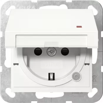 Gira System 55 Schuko-Steckdose mit Kontroll-LED, Reinweiß 455227