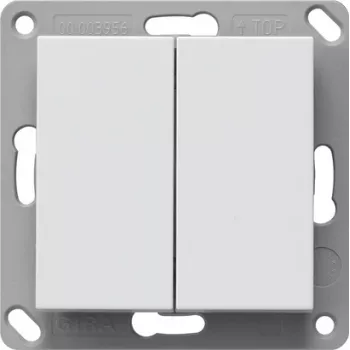 Gira Funk-Wandtaster, batterielos, 2-fach, Reinweiß 242203