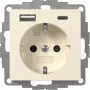 GIRA 245901 SCHUKO Steckdose mit USB-Ladegerät 2x Typ A/C System 55 Cremeweiß