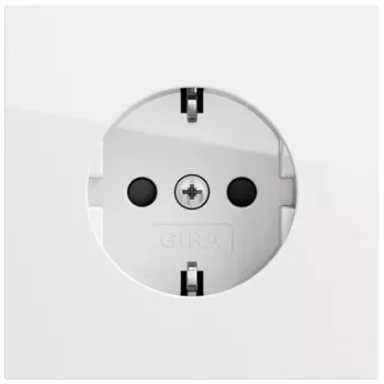 GIRA 445370 SCHUKO-Steckdose mit Schalter und Klappdeckel, Reinweiß