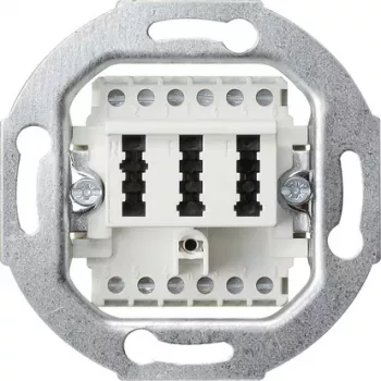 GIRA 003202 TAE-Anschlussdose Einsatz, 2x6/6 NFF, Reinweiß