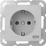 Gira 4458015 SCHUKO Steckdose mit EDV-System-Aufdruck, Reinweiß Glänzend