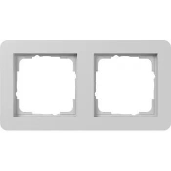 Gira E1 Abdeckrahmen, 2-fach, Grau matt (0212154)