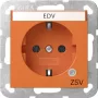 Gira 4452109 SCHUKO Steckdose mit Kontroll-LED und Klappdeckel, Reinweiß Glänzend