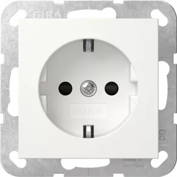 GIRA 475503 SCHUKO-Steckdose mit LED-Orientierungslicht, erhöhter Berührungsschutz, Reinweiß glänzend