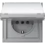 Gira TX_44 SCHUKO Steckdose mit Klappdeckel und Beschriftungsfeld, Reinweiß 441065
