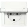 GIRA 441066 SCHUKO-Steckdose mit Klappdeckel, Gira TX_44, Reinweiß