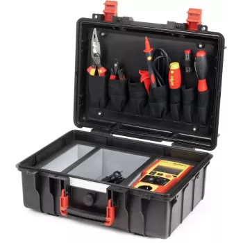 Wiha PAT one Gerätetester-Set VDE-Norm 0701-0702 (47220) Tragbarer Gerätetester mit Farb-LCD, Bluetooth, USB-C, Li-Ion-Akku, Prüfleitungen, Krokodilklemmen, Tragetasche