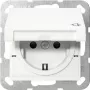 Gira 475427 SCHUKO Steckdose mit Klappdeckel, System 55, Reinweiß Glänzend