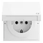 Gira 445470 SCHUKO-Steckdose mit Klappdeckel und flachem Schalter, Reinweiß Glänzend