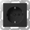 Gira System 55 SCHUKO Steckdose mit Klappdeckel, Schwarz 4180005