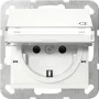Gira 455703 SCHUKO-Steckdose mit Klappdeckel, Reinweiß glänzend, System 55