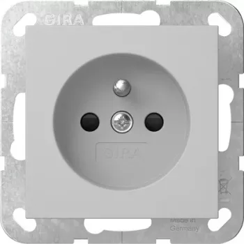 GIRA 4485015 Schuko-Steckdose mit Schutzkontakt, System 55, Reinweiß Glänzend