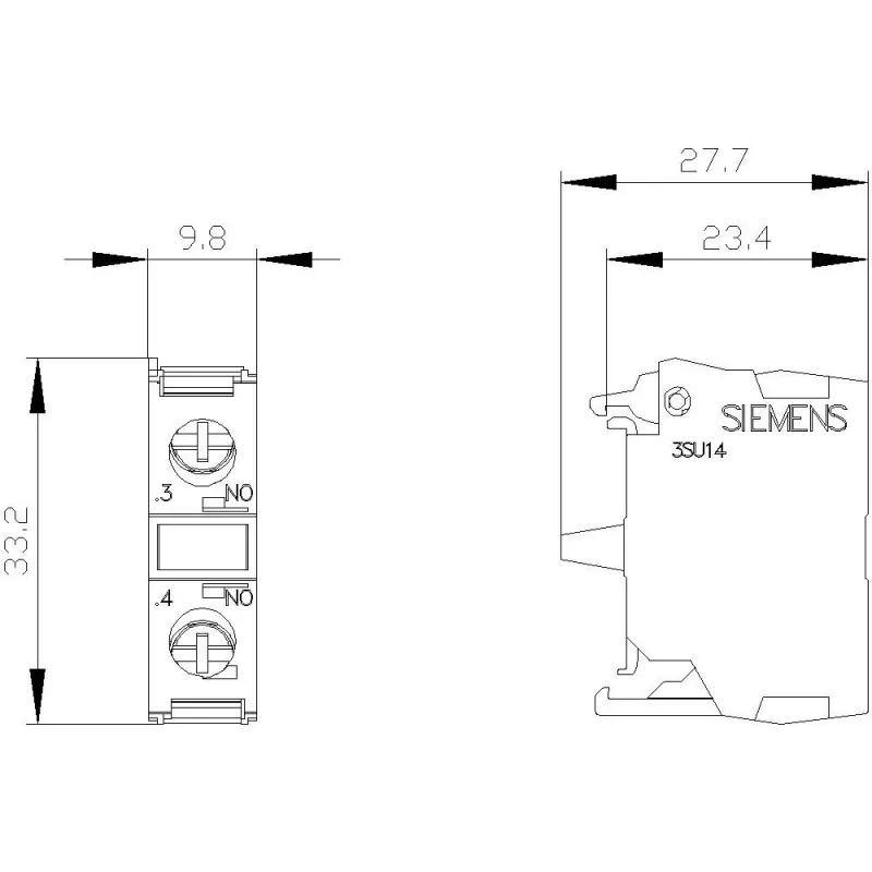 SIEMENS SIRIUS ACT 3SU1400-1AA10-1LA0 Kontaktmodul, 1 NO, Schraubklemme, Bodenmontage