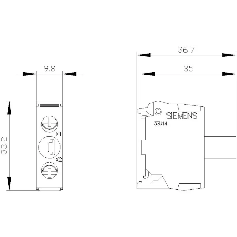 SIEMENS LED-Modul mit integrierter LED, rot, 24 V AC/DC, Schraubklemme, SIRIUS ACT 3SU14012BB201AA0