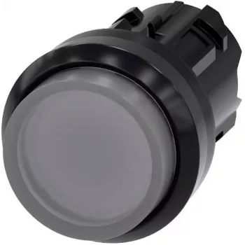 Siemens SIRIUS ACT beleuchtetes Drucktasten-Frontelement, Kunststoff, klar, 22mm, schwarzer Frontring 3SU1001-0BB70-0AA0