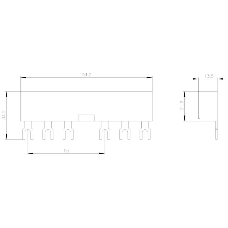 Siemens 3RV19152AB Sammelschiene, Teilungsabstand 55 mm, 3RV1915