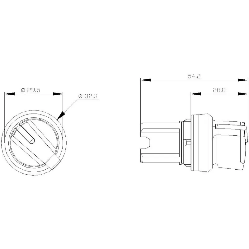 Siemens SIRIUS ACT Auswahlschalter-Frontelement, Kunststoff, grün, 22 mm, 2-Position, O-I, rastend 3SU1002-2BF40-0AA0