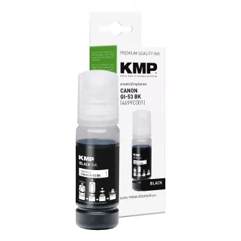KMP PRINTTECHNIK Nachfülltinte für Canon GI-53BK, Schwarz, 60 ml, Kompatibel 1583,0001