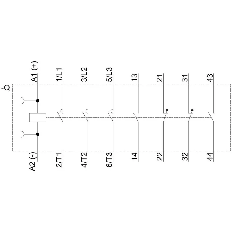Siemens 3RT2026-1BB44-3MA0 Schütz, 11 kW/400 V, 2S+2OE, 24-V-Spule