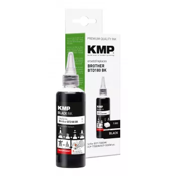 KMP Nachfülltinte für Brother BTD180BK Schwarz 110 ml (1555,0001)