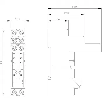 Siemens LZS:RT78726 4-polige Relaisfassung für SIRIUS 3TG10, Schraubklemmen, DIN-Schienen-/Schraubmontage, Grau