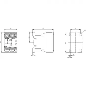 Siemens SIRIUS 3RH2 Hilfsschütz 3RH2122-2AP60, 4-polig, 2NO+2NC, 230V AC Spule, Schraubklemmen