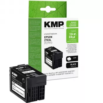 KMP kompatible Epson 27XXL T2791 Schwarz Pigmenttintenpatrone (E186)