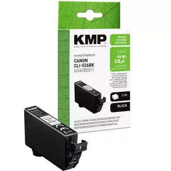 KMP kompatible schwarze Tintenpatrone für Canon CLI-526 BK (1513, 4011)