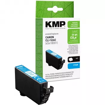 KMP cyan Tintenpatrone kompatibel mit Canon CLI-526 C (1513,4003)
