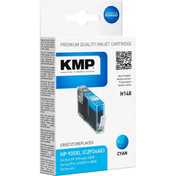 KMP H148 High Yield kompatible cyan Tintenpatrone für HP OfficeJet 6812, 6815, 6820, 6822, 6825, Pro 6235 (15 ml, 825 Seiten) 1744,0003