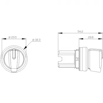 Siemens SIRIUS ACT Wahlschalter-Frontelement, Kunststoff, Weiß, 2-Positionen, Rastend, 22mm 3SU1002-2BP60-0AA0