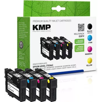 KMP MULTIPACK E201V - 4er-Pack - Schwarz, Gelb, Cyan, Magenta - Kompatibel - Tintenpatrone (Alternative zu: Epson 603XL) (1650,4005)