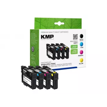 KMP MULTIPACK E201V - 4er-Pack - Schwarz, Gelb, Cyan, Magenta - Kompatibel - Tintenpatrone (Alternative zu: Epson 603XL) (1650,4005)