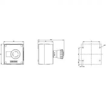 Siemens SIRIUS ACT 3SU18010NE004AB2 Bodenmontage-Befehlsstelle mit rotem Drucktaster mit Drehentriegelung, 1 NO, IP66/67/69K, Grau